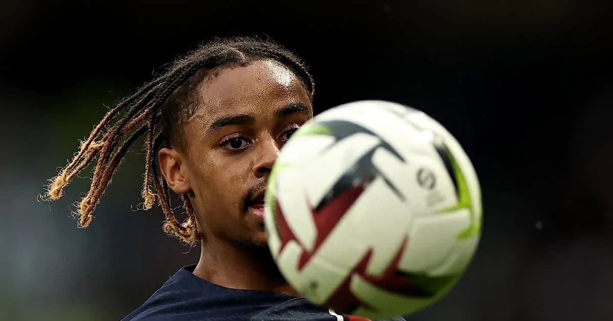 Player controlling a soccer ball during practice