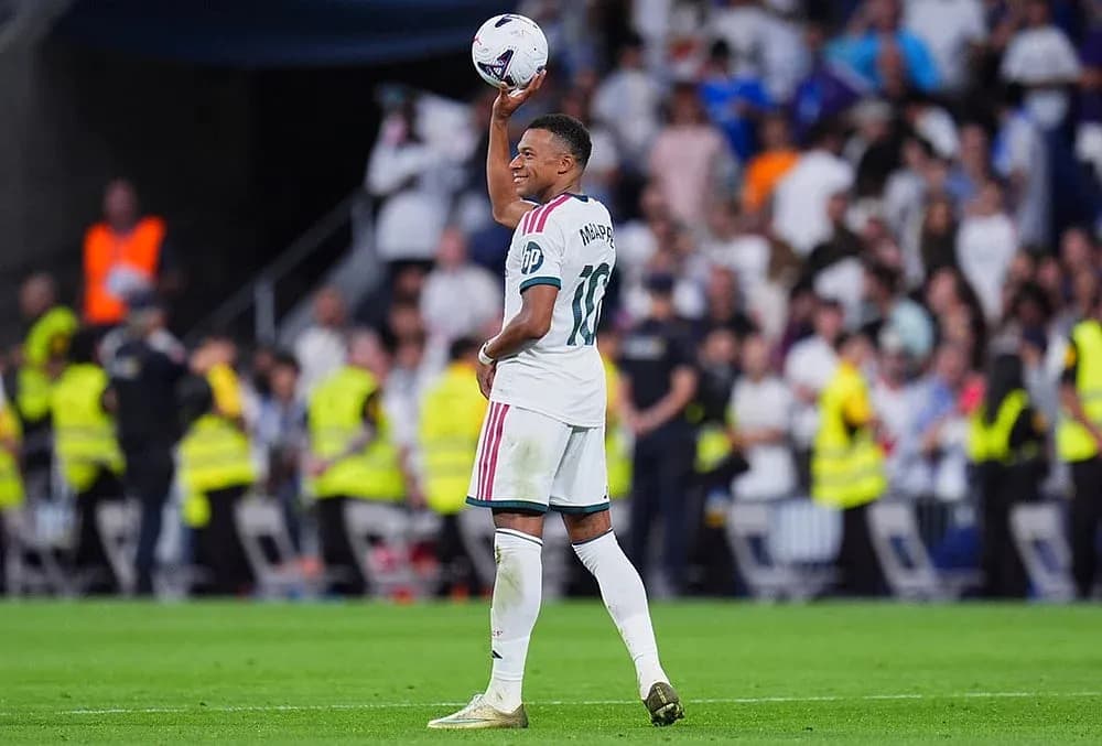 Player celebrating with ball during match