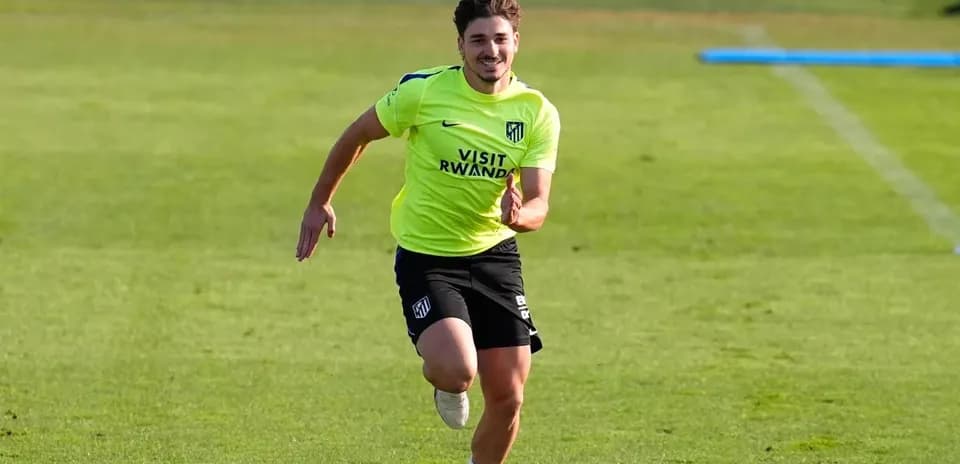 Player sprinting during Atletico Madrid training session