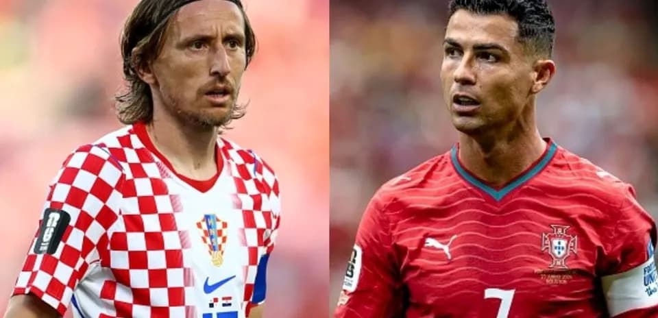 Luka Modric and Cristiano Ronaldo face-off