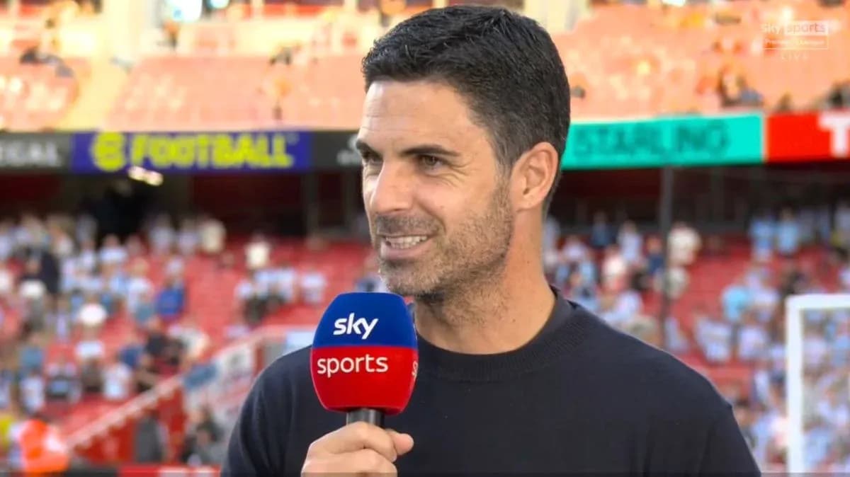 Manager speaking during a pre-match interview