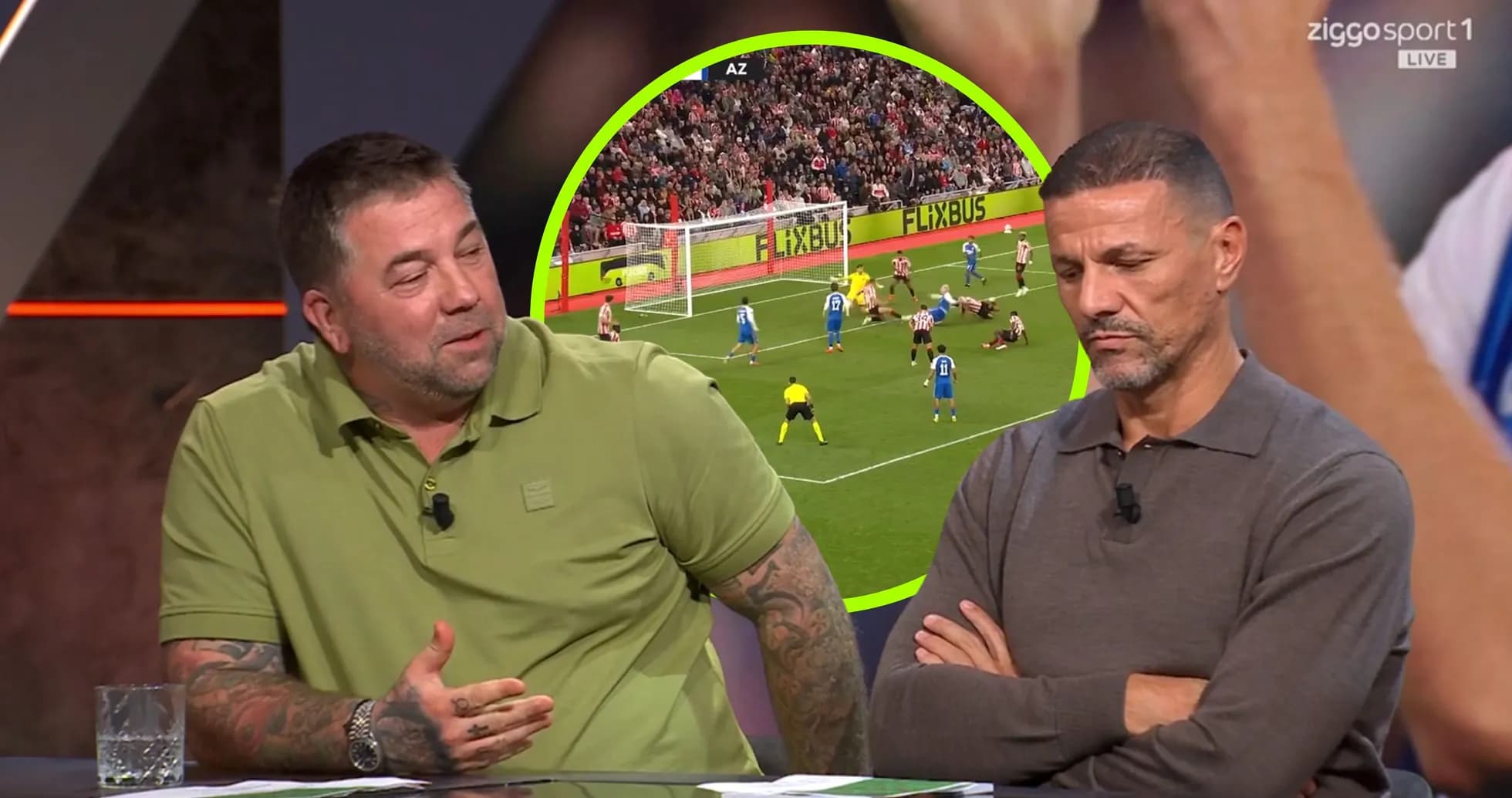 Analysts discussing match highlights on sports show