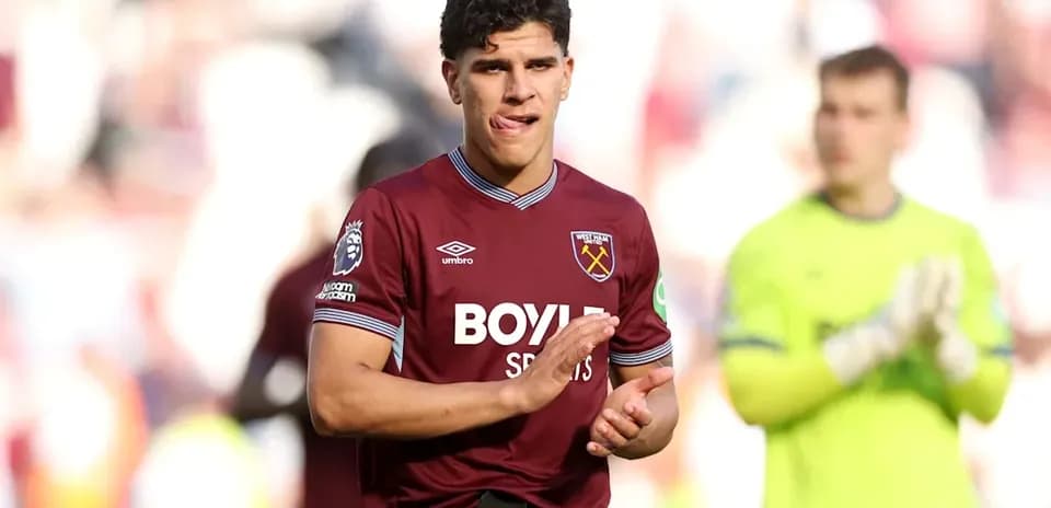 West Ham player applauding fans after the match
