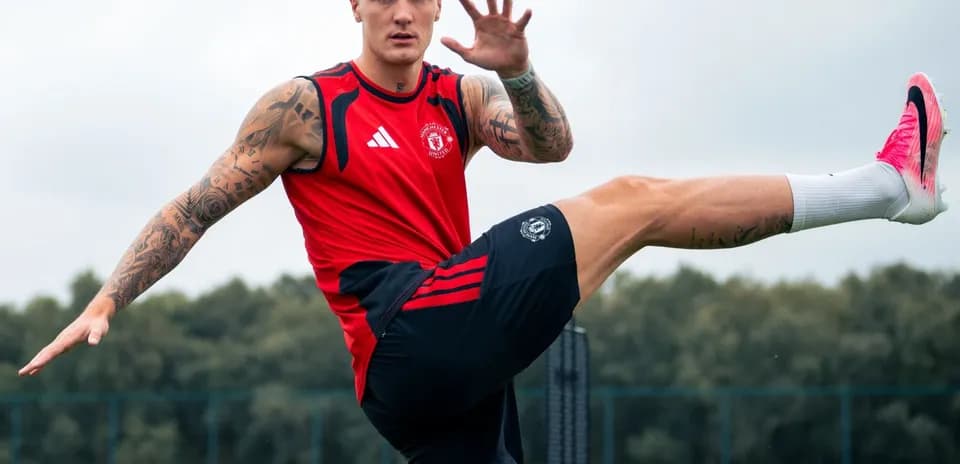 Player practicing kick during training session