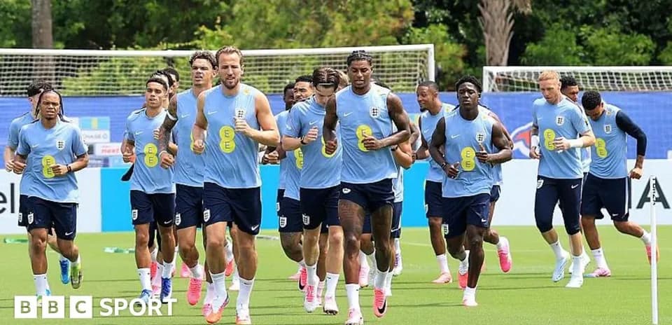 England team running during training session outdoors
