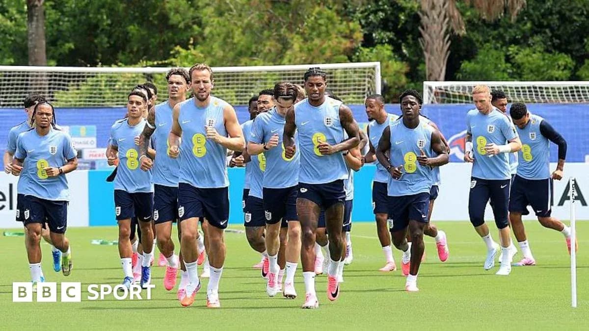 England team running during training session outdoors