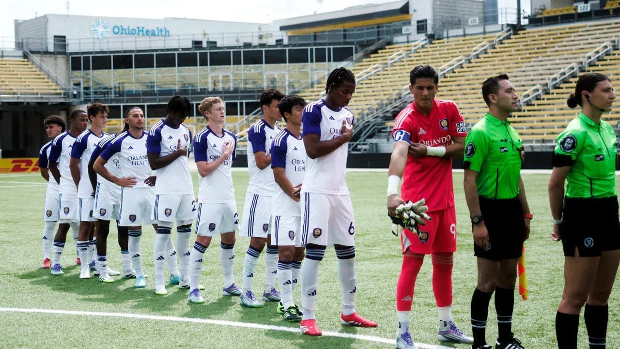 Orlando City II players lined up before match