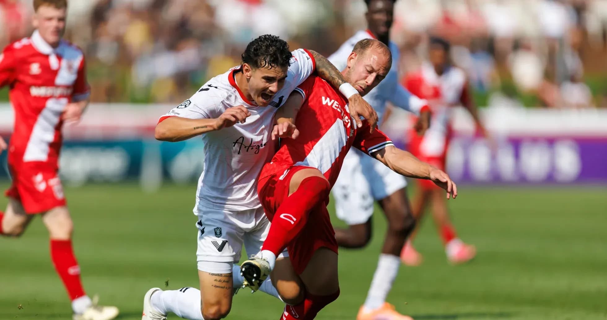 Cavalry FC player challenges Vancouver FC opponent