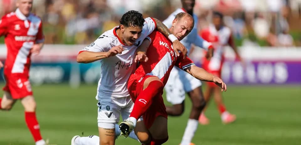 Cavalry FC player challenges Vancouver FC opponent