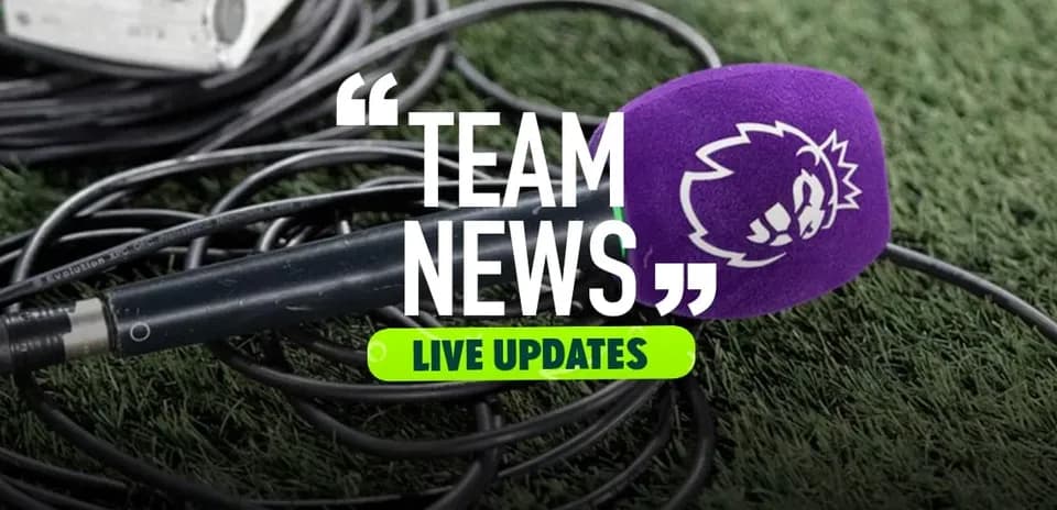 Microphone on grass with team news text overlay