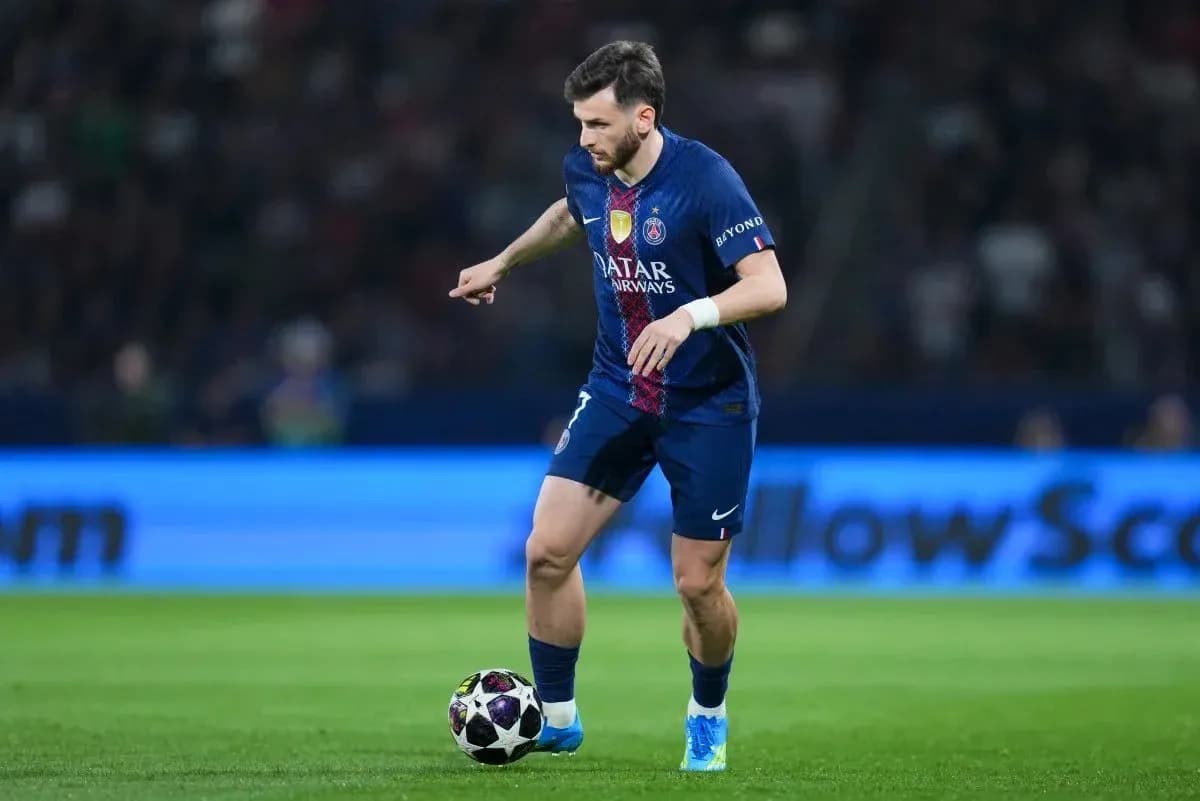 Player controlling the ball on the pitch