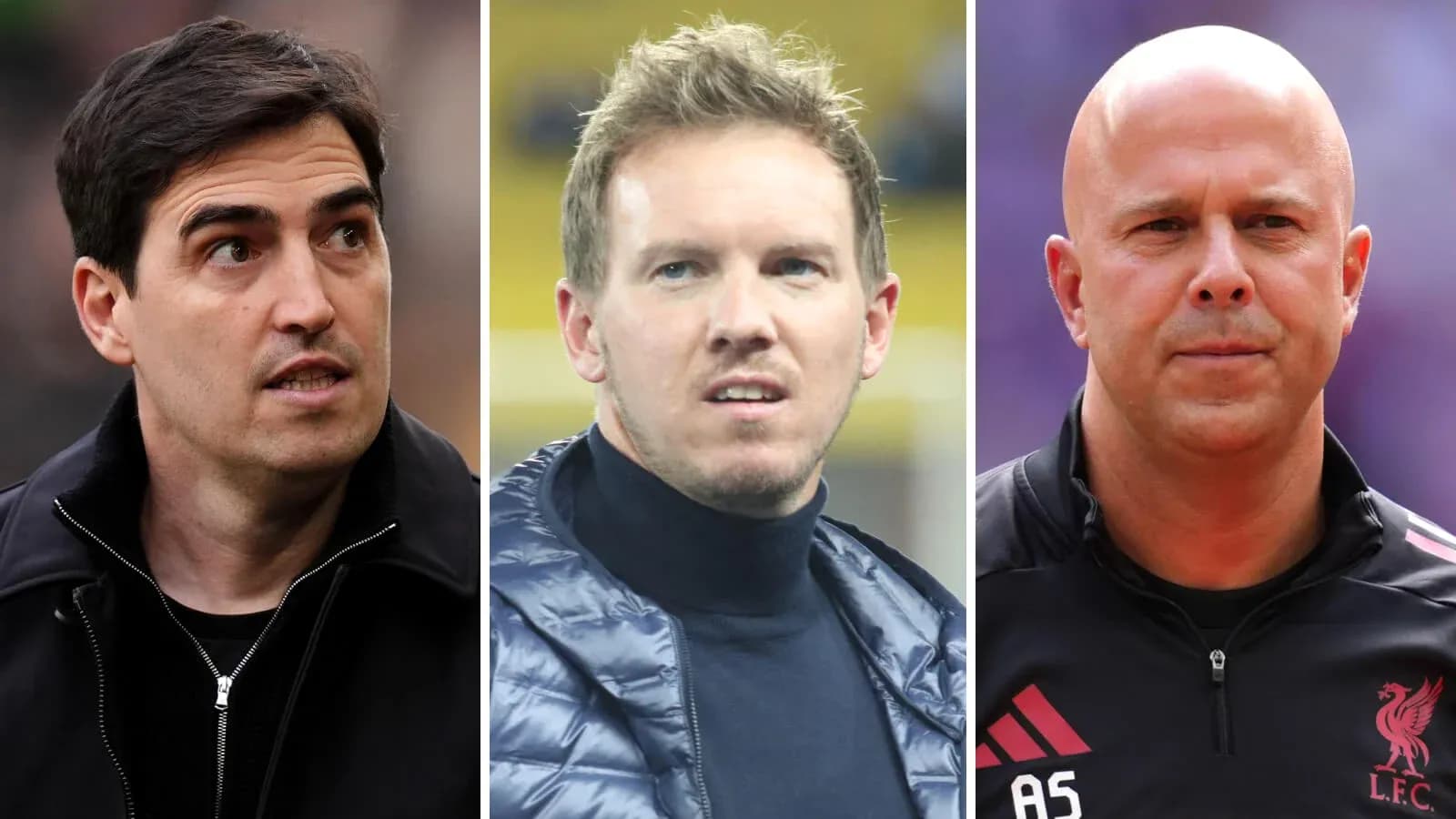 Three football coaches posing for a photo