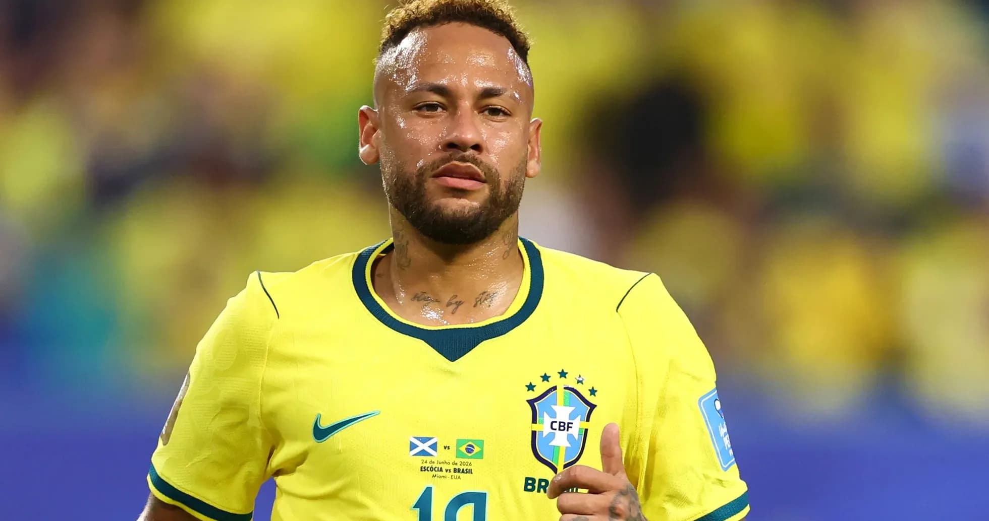 Player in Brazil national team jersey during match