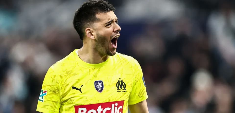 Goalkeeper celebrating during a match for Marseille