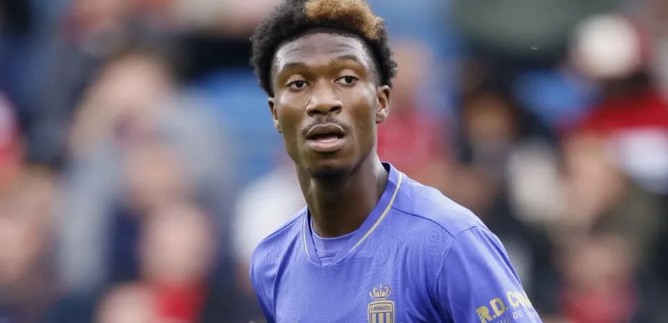 Monaco player looking towards the crowd during match