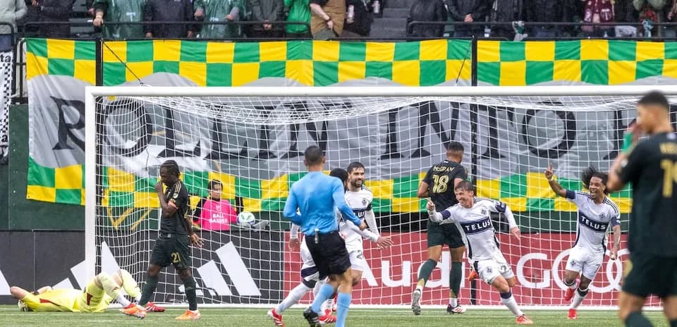 Vancouver Whitecaps II celebrating a goal