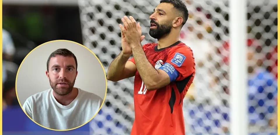 Player celebrating in Egypt national team jersey