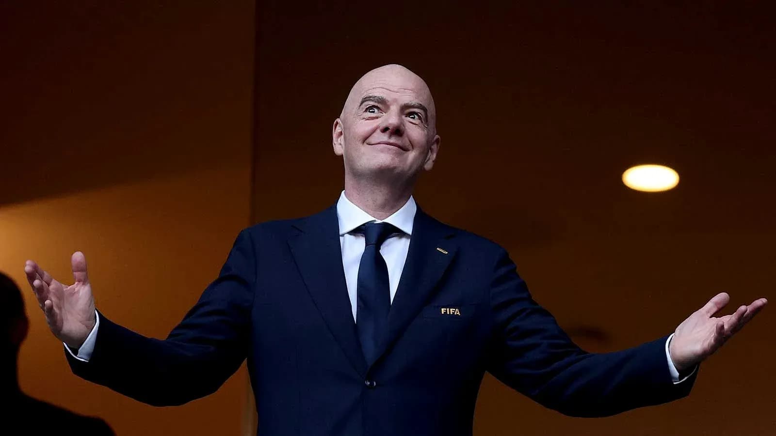 FIFA president gesturing during an event
