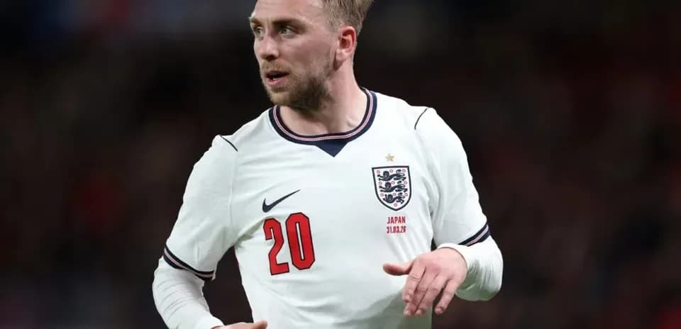Player wearing England jersey during match