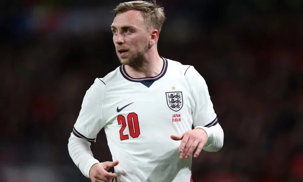 Player wearing England jersey during match