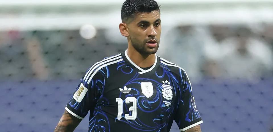 Player in Argentina kit during match action