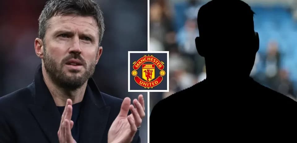 Coach gesturing with Manchester United logo backdrop