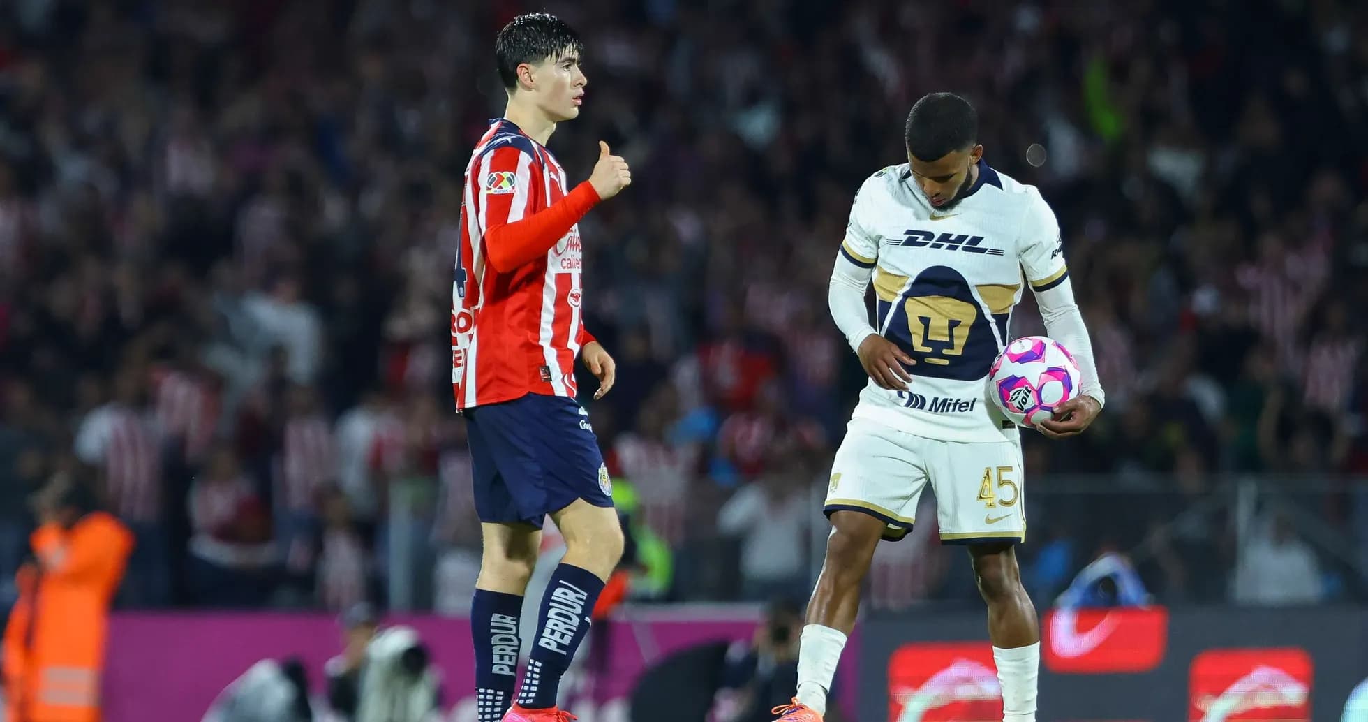 Chivas player celebrating during Liga MX match