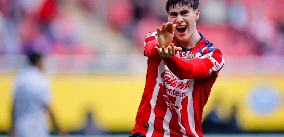 Chivas player celebrating during Liga MX match