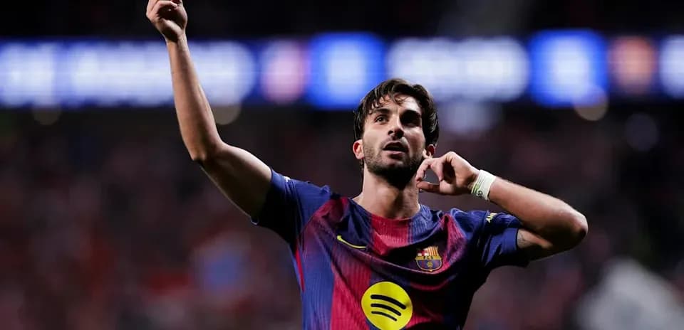 Barcelona player celebrating goal during match