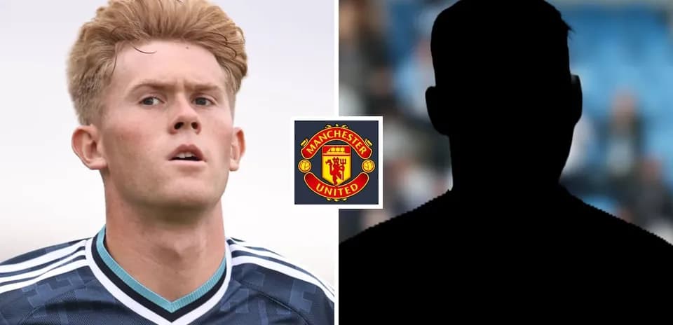 Player in Manchester United jersey with logo overlay