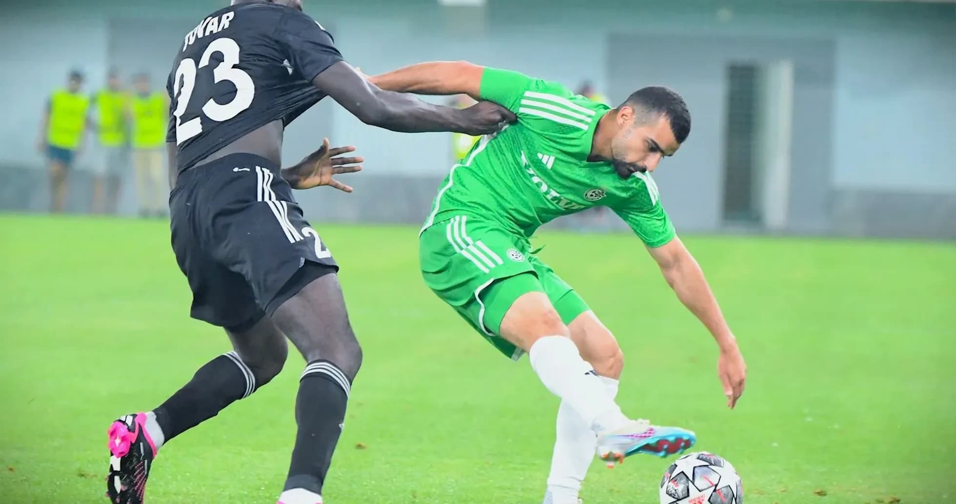 Player contesting the ball during match action