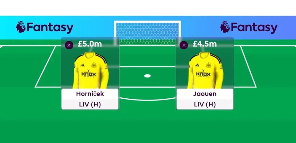 Fantasy football goalkeeper options with prices displayed