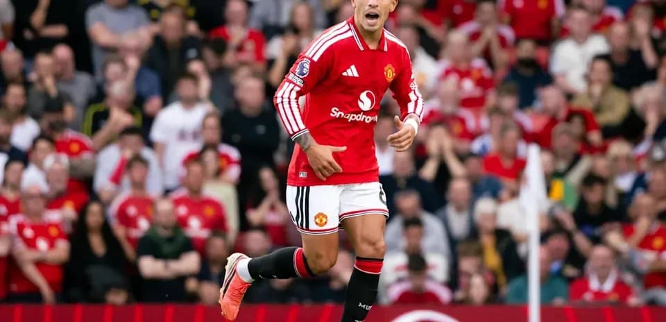 Player celebrating during Manchester United match