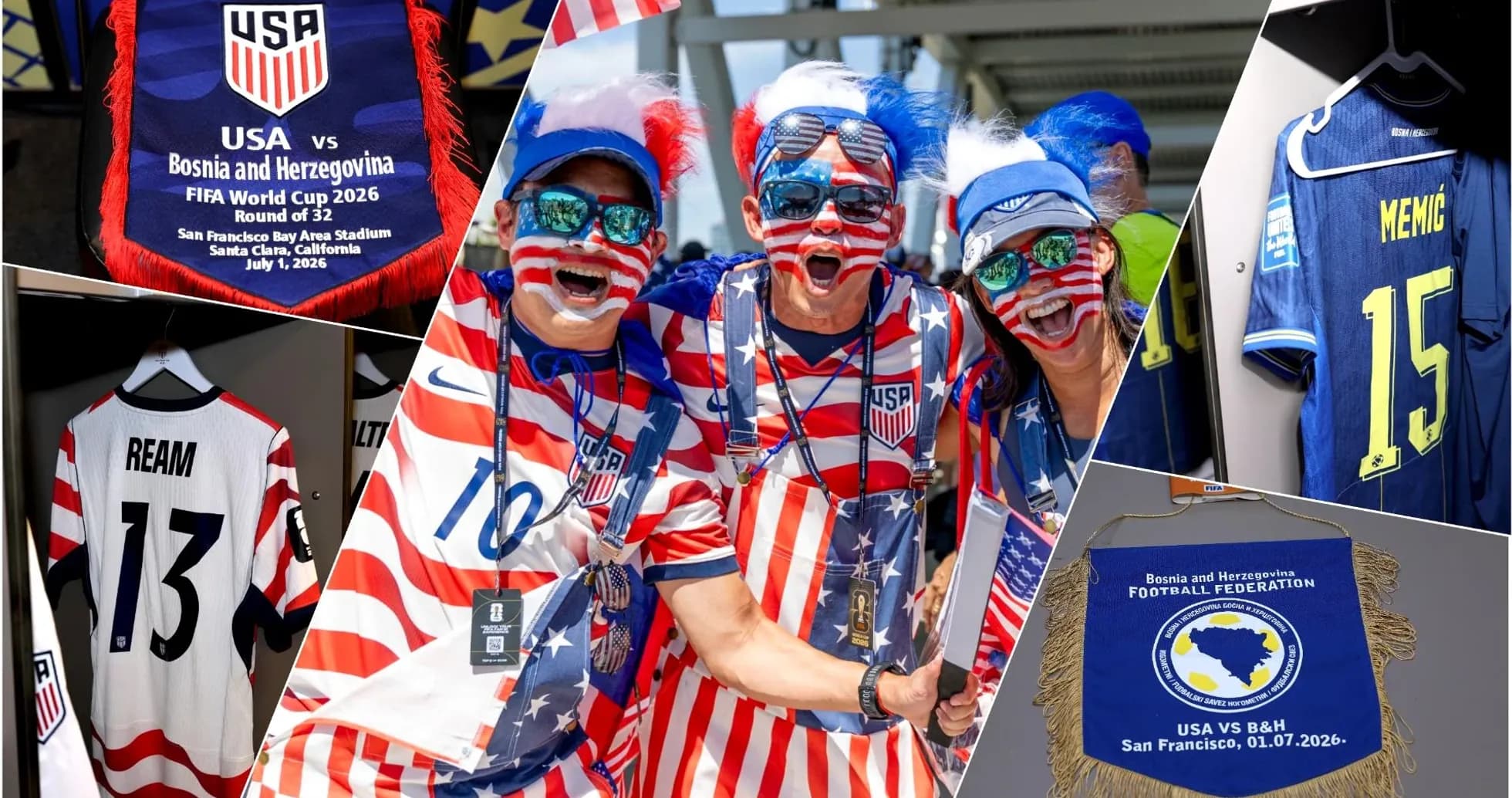Fans celebrating USA vs Bosnia match at World Cup