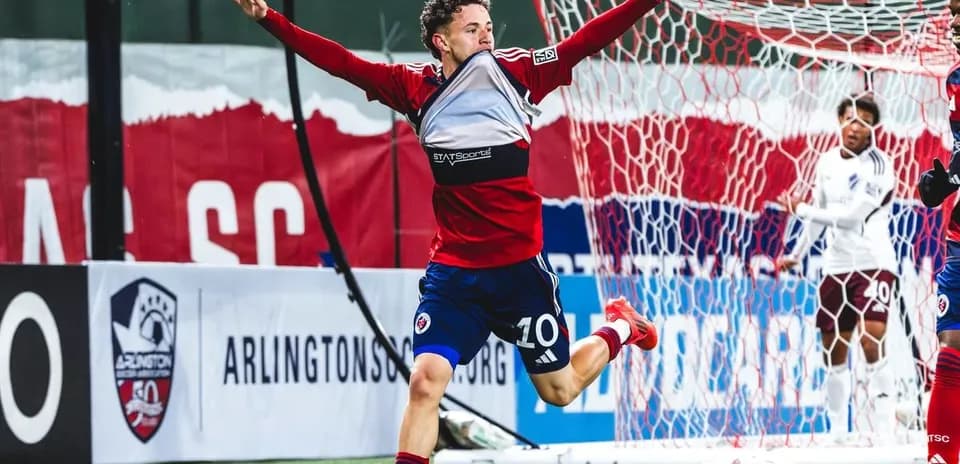 Player celebrating a goal during MLS Next Pro match
