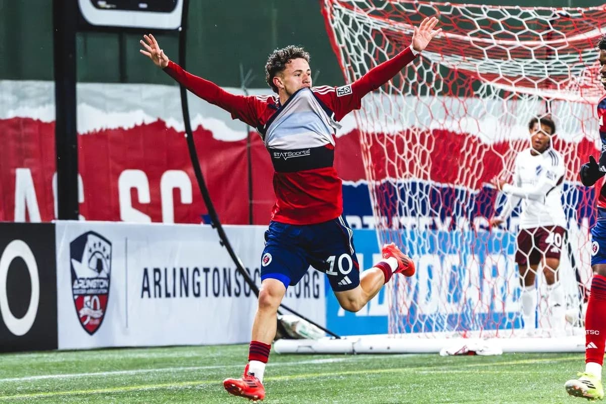 Player celebrating a goal during MLS Next Pro match