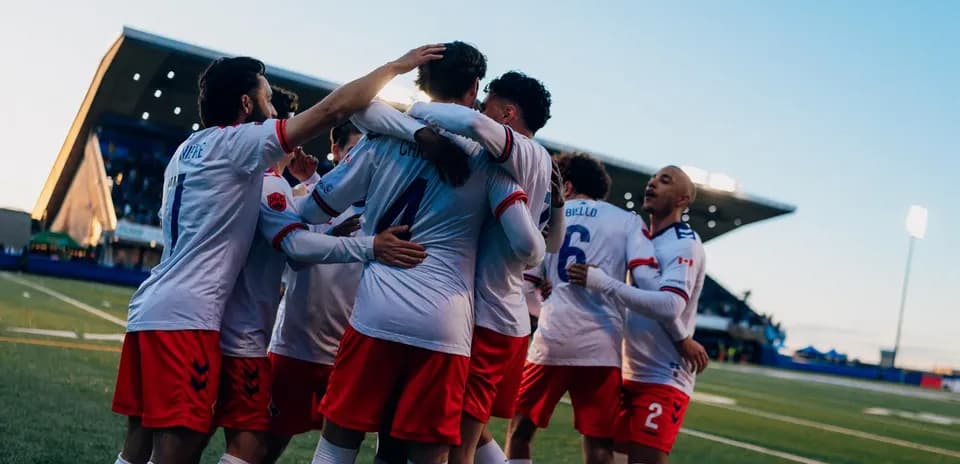 HFX Wanderers FC players celebrating a goal