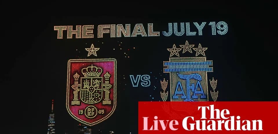 Spain vs Argentina final announcement in lights