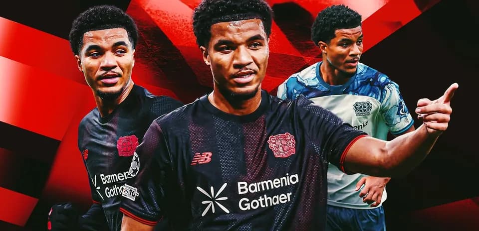 Player in various jerseys against a red background