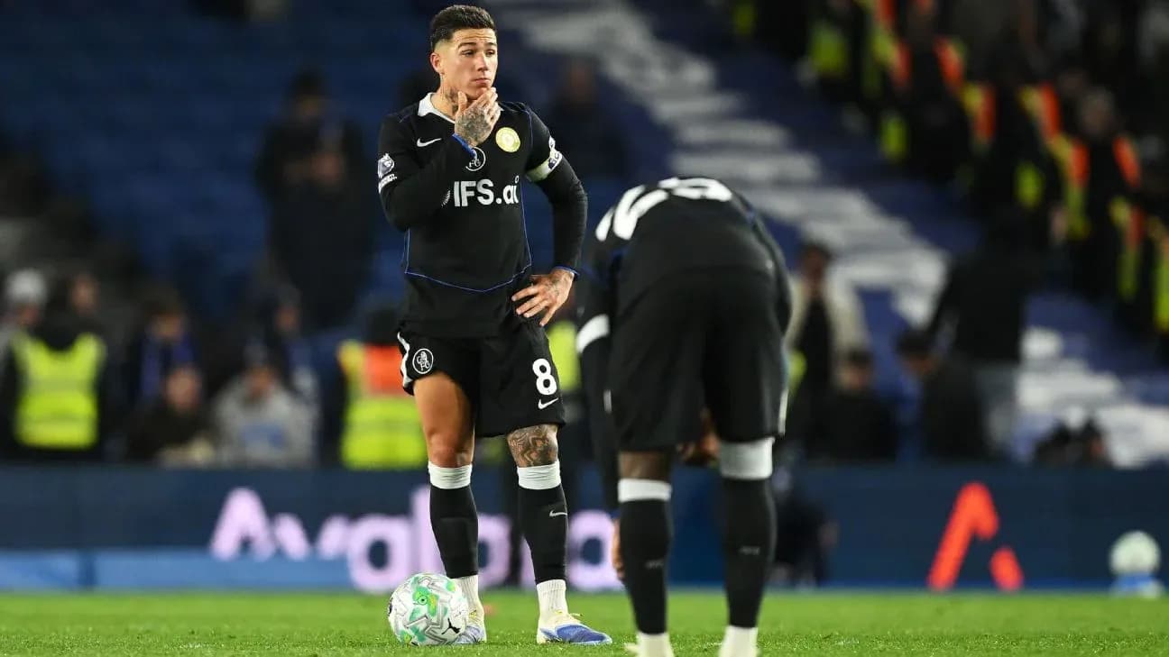Chelsea player reacting during Premier League match