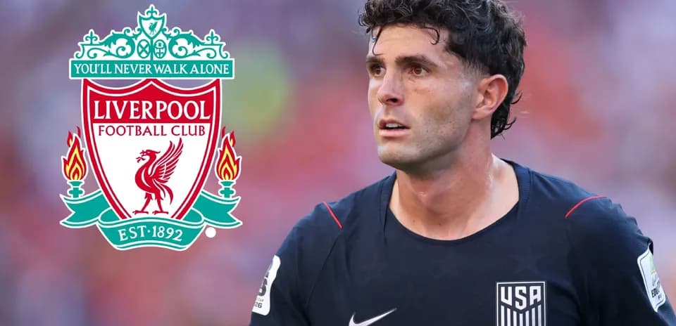 Player in USA kit with Liverpool logo overlay