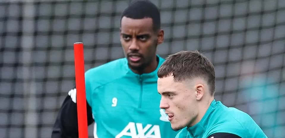 Two players during training session with equipment
