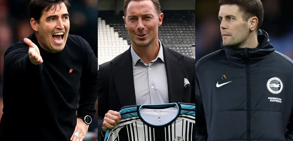 Three football managers posing at events