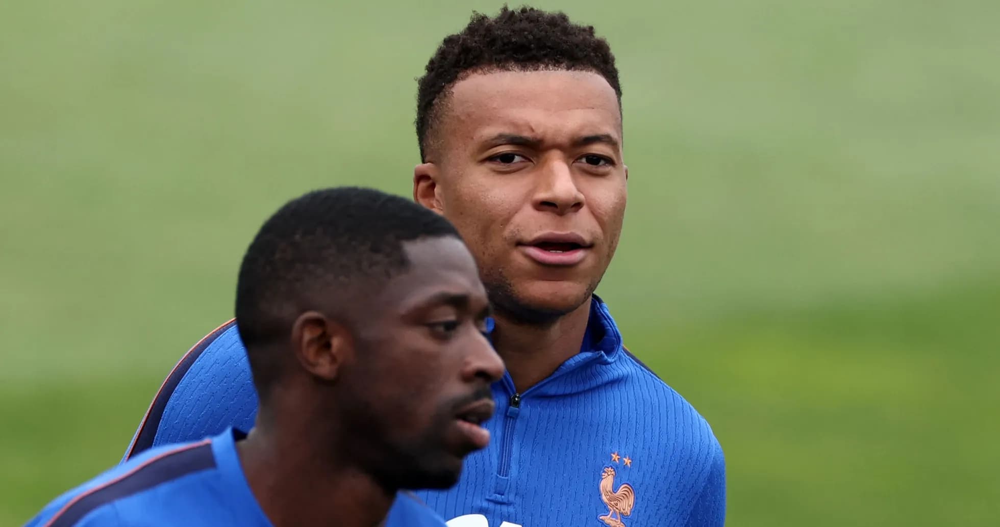 Two players during France national team training session