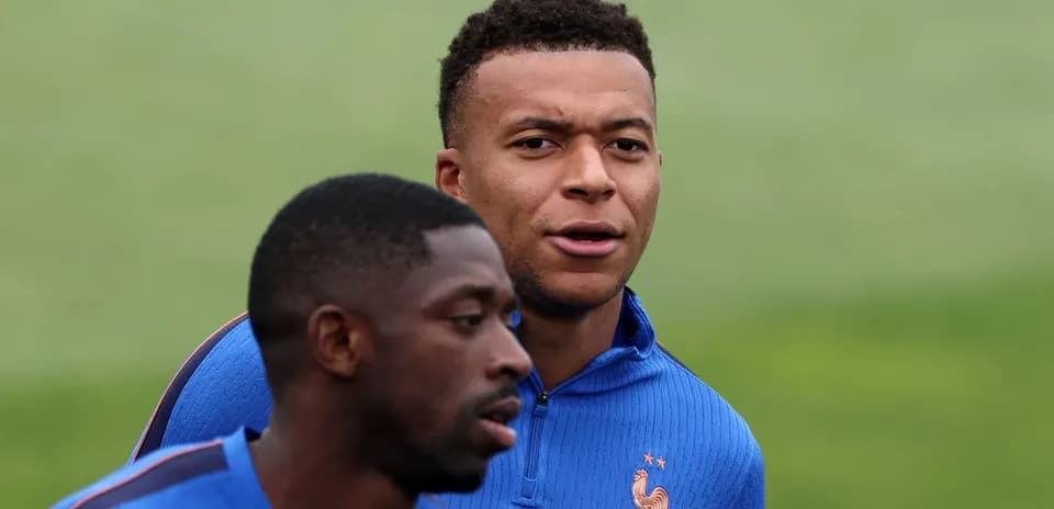 Two players during France national team training session