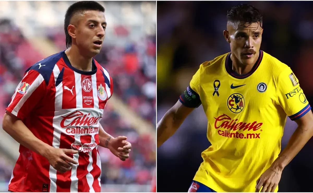 Chivas and Club America players during match