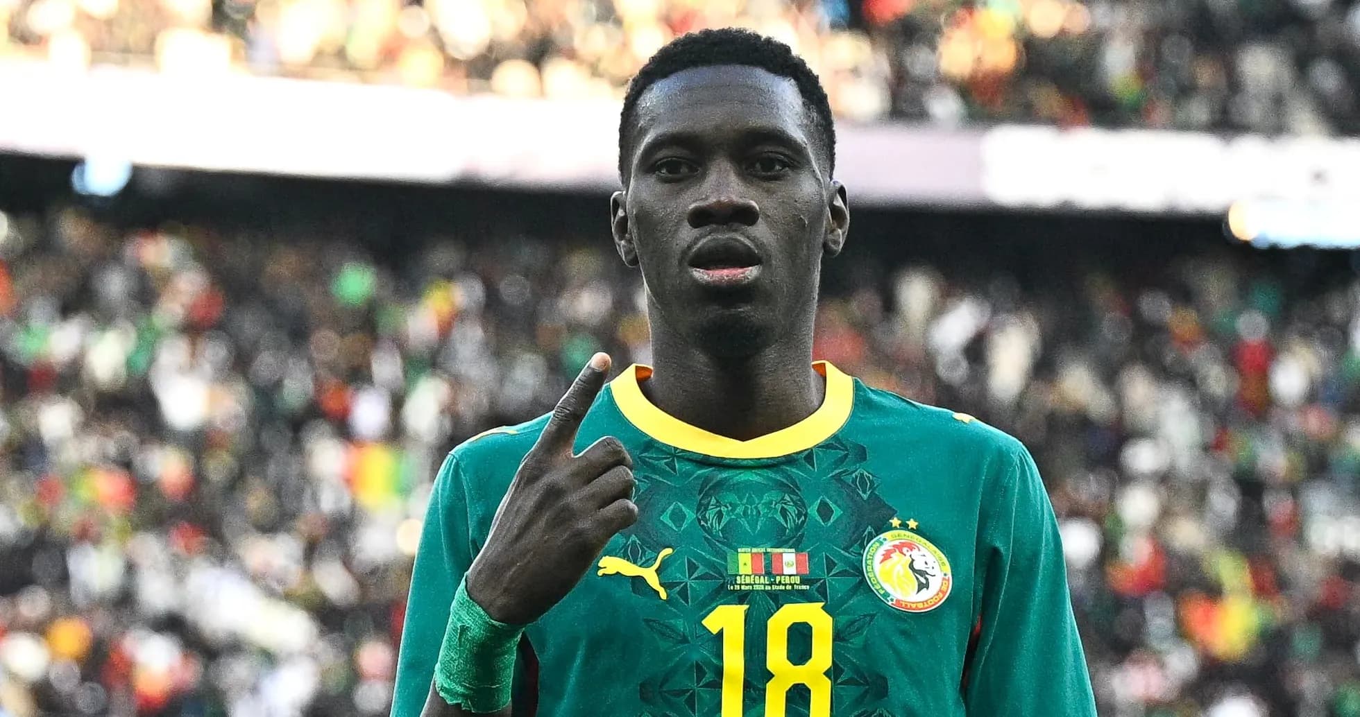 Player celebrating with finger raised during match