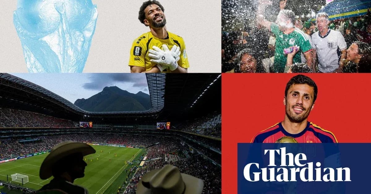 Collage of FIFA World Cup moments and players