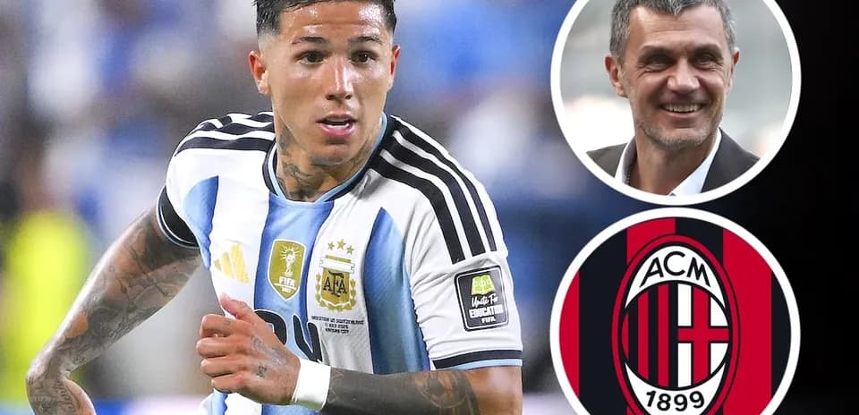 Player in Argentina kit during match with AC Milan logo