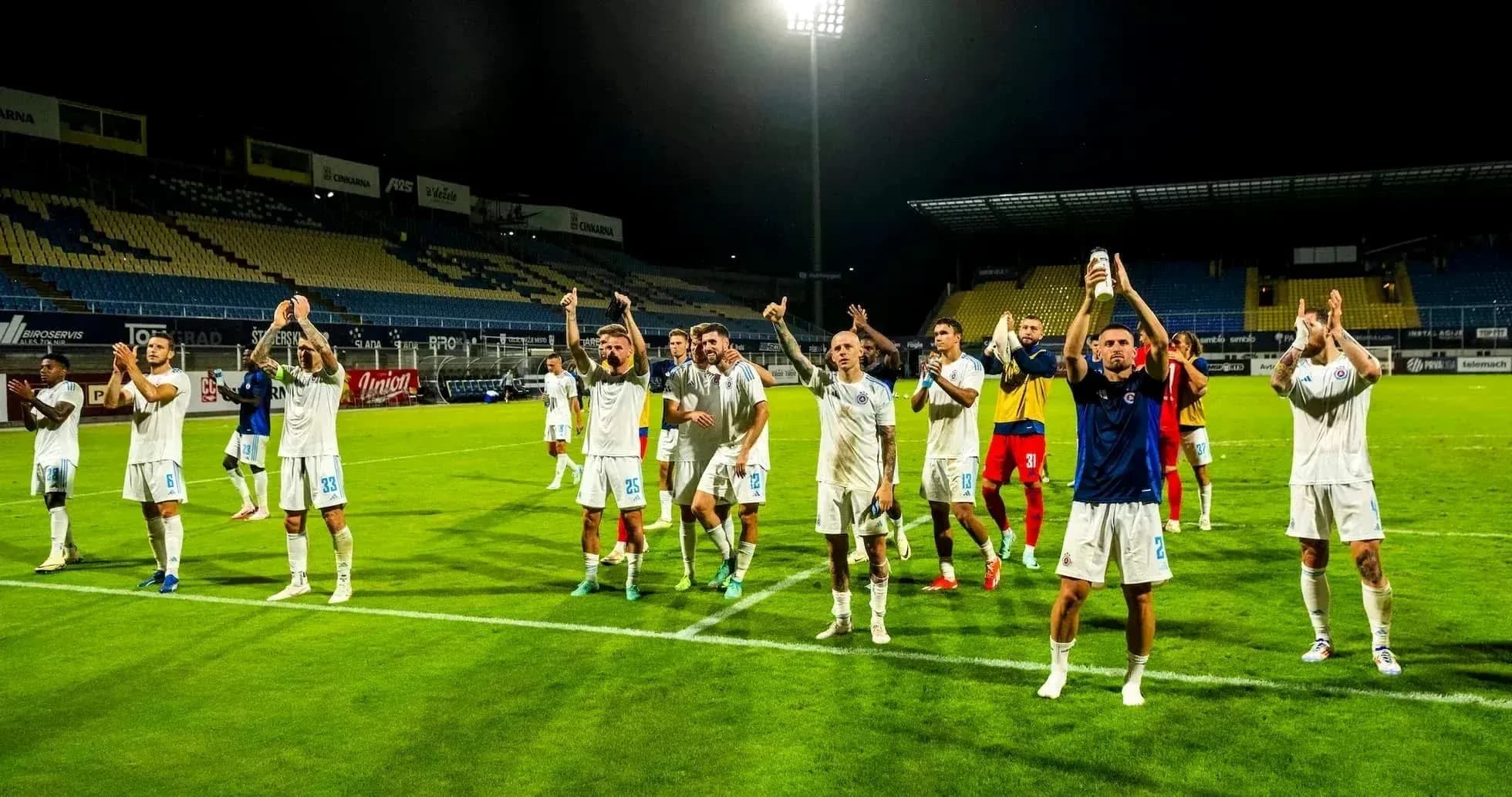 Players celebrating after UEFA Champions League match
